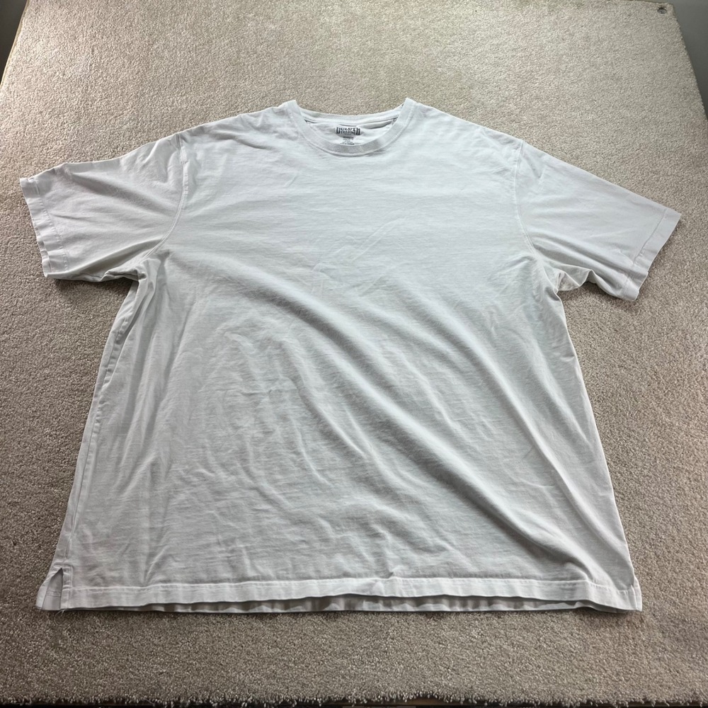 Duluth Trading Co Longtail Shirt Mens 2XL White Relaxed Fit Cotton Short‎ Sleeve